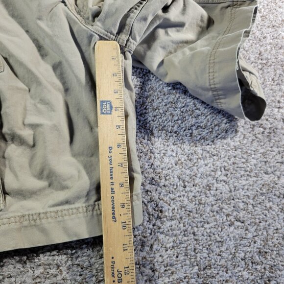 Signature by Levi Cargo Shorts Mens 34 Beige Multi Pocket Khak Utility - Picture 6 of 9